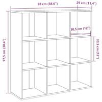 Boekenkast 98x29x97,5 cm oud houtkleurig - thumbnail