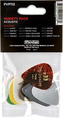 Dunlop PVP112 Acoustic Pick Variety Pack plectrum set 12 stuks