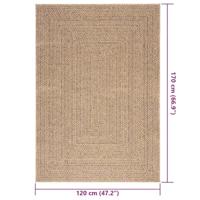 VidaXL Vloerkleed zizur binnen en buiten 140x200 cm jute look - thumbnail