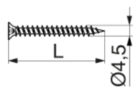 Bevestigingsschroef 4,5x50mm zwart rustico - thumbnail