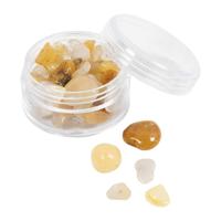 Creativ Company Kristallen kralen, honingcalciet, d 7-12 mm, gatgrootte 1 mm, ca. 63 stuk, lichtgeel, 63 stuk/ 1 doos - thumbnail