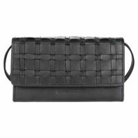 Leren Gevlochten Portemonnee Zwart - thumbnail