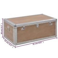 Opbergkist 91x52x40 cm massief vurenhout bruin - thumbnail