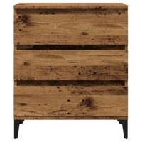 Dressoir 60x35x70 cm bewerkt hout oud houtkleurig - thumbnail