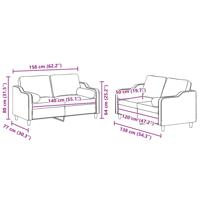 3-delige Loungeset met kussens stof wijnrood - thumbnail