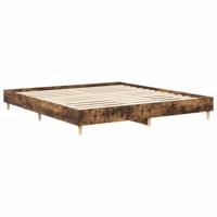 Bedframe zonder matras 200x200 cm spaanplaat gerookt eiken - thumbnail