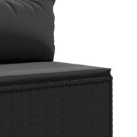 7-delige Loungeset met kussens poly rattan zwart - thumbnail