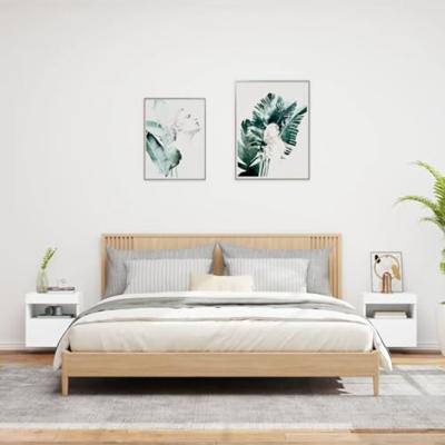 Tv-wandmeubels met LED-verlichting 2 st 40x30x40 cm wit Tv-wandmeubels met LED-verlichting 2 st 40x30x40 cm wit