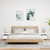 Tv-wandmeubels met LED-verlichting 2 st 40x30x40 cm wit - thumbnail