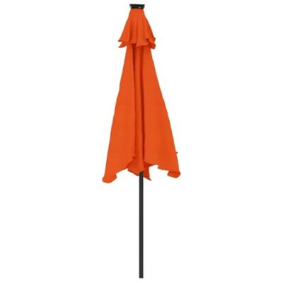 VidaXL Parasol met led&apos;s en stalen paal 225x225x212 cm terracotta