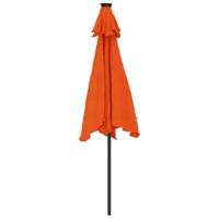VidaXL Parasol met led&apos;s en stalen paal 225x225x212 cm terracotta - thumbnail