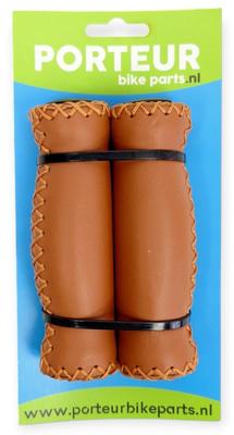 Porteur Handvatten leer bruin