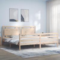 Bedframe met hoofdbord massief hout - thumbnail