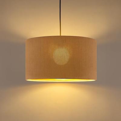 Scandinavische stijl Hanglamp - Corduroy Lampenkap - Cilinder - Karamel - ø40 x 126 cm - E27 Fitting - Geschikt voor Woonkamers en slaapkamers - Inclusief 1 meter kabel
