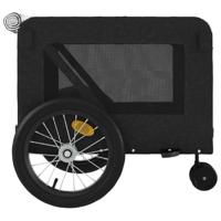Hondenfietstrailer oxford stof en ijzer zwart - thumbnail