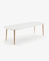 Kave Home Uitschuifbare Ovale Eettafel 'Oqui' 160 - 260 x 100cm, kleur Wit - thumbnail