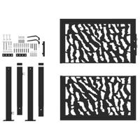 Poort met sporenontwerp 105x106 cm staal zwart - thumbnail