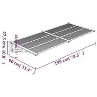 Deurluifel 199x90 cm polycarbonaat zwart en transparant - thumbnail