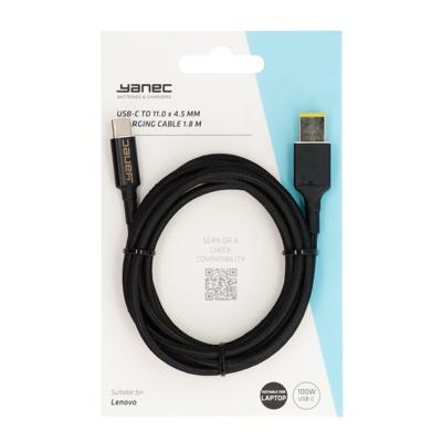Yanec usb-c naar 11.0 x 4.5 mm laadkabel 1.8m
