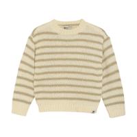 Daily7 winter sweater meisjes - zand - strepen/gebreid - thumbnail