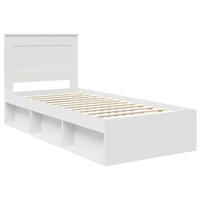 Bedframe met hoofdeinde Wit 90 x 190 cm Massief grenenhout - thumbnail