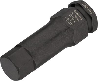 HAZET Krachtdopsleutelbit 985S-19LG · 1/2 inch (12,5 mm) vierkant hol · Binnen-zeskant-profiel · SW 19 mm