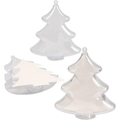 Creativ Company Deco hart, h: 6,5 cm, transparant, 10 stuk/ 1 doos