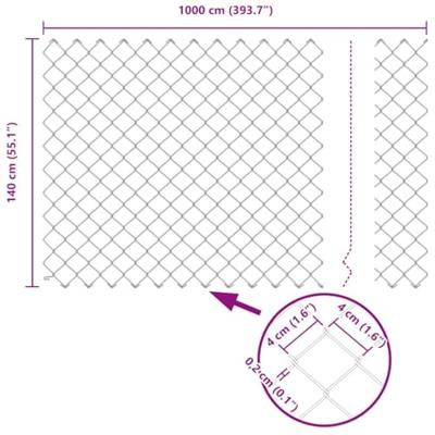 VidaXL Kettenschakelhek zilver 10 x 1,4 m gegalvaniseerd staal