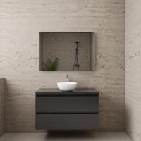 ACTIE BWS Badmeubel | Paris | Hoogglans Antraciet | 100 cm | met topplaat - thumbnail
