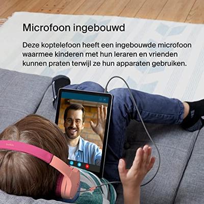 Belkin SoundForm Mini On Ear headset Kabel Pink Volumebegrenzing