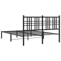 Bedframe met hoofdbord metaal zwart 120x190 cm - thumbnail