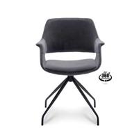 Eetkamerstoel Riccione - velvet - donkergrijs - Leen Bakker - thumbnail