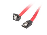 Lanberg CA-SASA-13CU-0050-R Sata Data III stekker (7pol) naar Sata III met schuine bus (7-pin) kabel met metalen klemmen, 50 cm rood - thumbnail