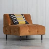 WOOOD Fauteuil 'Lloyd' Velvet, kleur Cinnamon - thumbnail