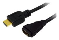 LogiLink CH0057 HDMI-kabel HDMI Verlengkabel HDMI-A-stekker, HDMI-A-bus 3.00 m Zwart 4K UHD - thumbnail