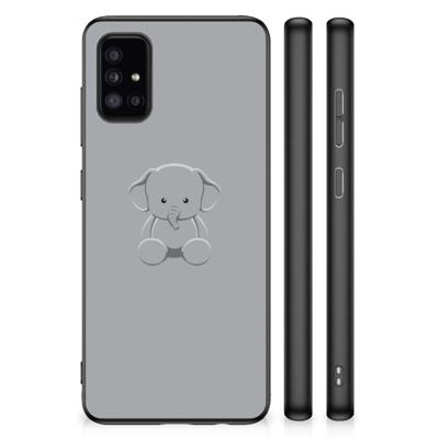 Samsung Galaxy A51 | Bumper Hoesje | Grijs Baby Olifant Samsung Galaxy A51 | Bumper Hoesje | Grijs Baby Olifant