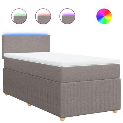 Boxspring met matras stof taupe 90x200 cm - thumbnail