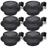 VidaXL Solar buitenlampset 6 stuks zwart - thumbnail