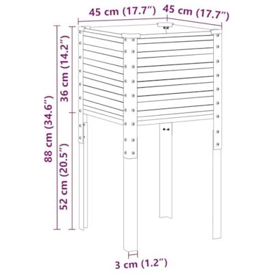 VidaXL Plantenbak antraciet 45x45x88 cm staal