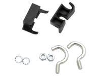 Simson ringslot montageset normaal - 2 haken, 2 klemmen, 2 bouten, 2 ringen - zwart - thumbnail