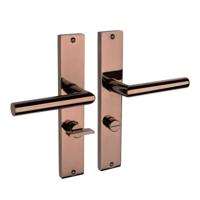 Mooi Deurbeslag Lusso geveerd op schild wc 63/8 PVD glanzend brons - thumbnail