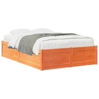 Bedframe zonder matras massief grenenhout wasbruin 120x200 cm - thumbnail