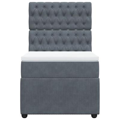 Boxspring met matras fluweel donkergrijs 90x200 cm