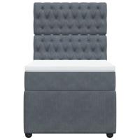 Boxspring met matras fluweel donkergrijs 90x190 cm - thumbnail