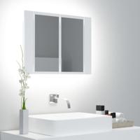 VidaXL Badkamerkast met spiegel en led 60x12x45 cm acryl wit - thumbnail