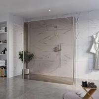 Fortifura Galeria Vrijstaande Inloopdouche - 180x200cm - Rookglas - antikalk - 8mm veiligheidsglas - 2 zijwanden 30cm - wandsteunen en hoekprofielen - Geborsteld RVS PVD (RVS) SW927769 2x/SW797943/SW797930 2x/SW798730 2x - thumbnail