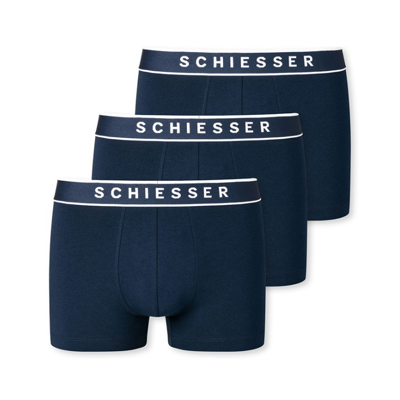 Schiesser Boxershorts 95/5 blauw 3-pack