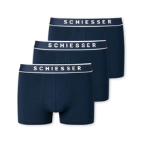 Schiesser Boxershorts 95/5 blauw 3-pack - thumbnail