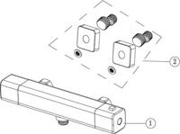 Douchekraan Opbouw Wiesbaden Rain Thermostatisch Mat Zwart - thumbnail