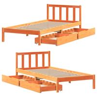 Bedframe zonder matras massief grenenhout wasbruin 90x190 cm - thumbnail